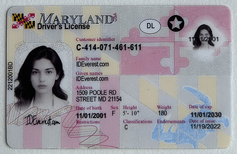 Buy Scannable Maryland Fake ID Cards Onl