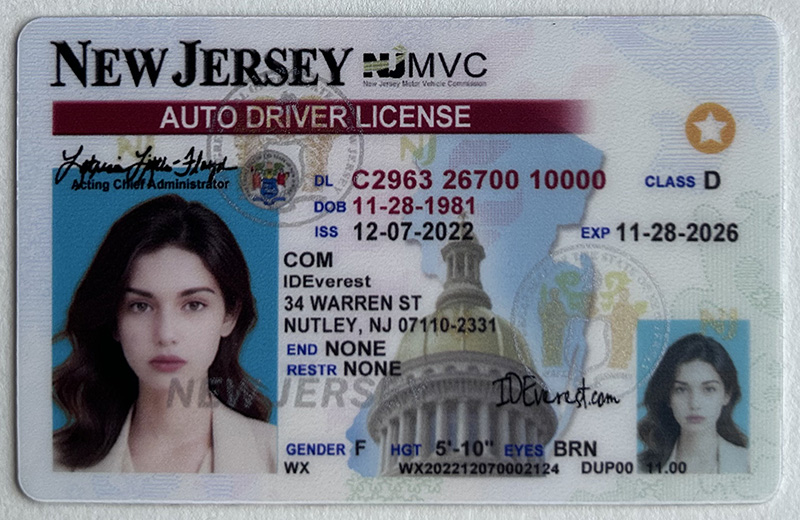 ideverest New Jersey Fake ID: 