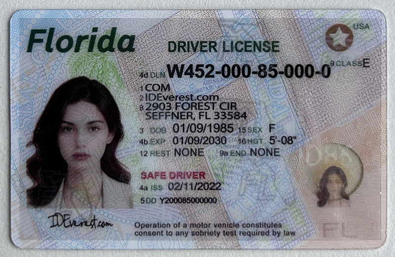 Scannable Fake Florida Driver'